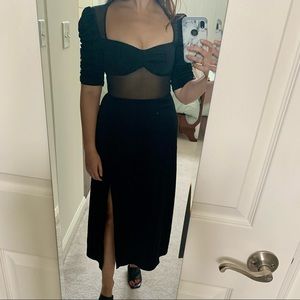 Allen Schwartz puff sleeve midi dress